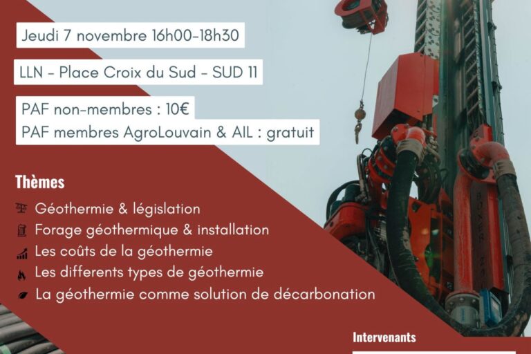 Conférence Géothermie AgroLouvain AIL Conférence Géothermie AgroLouvain AIL